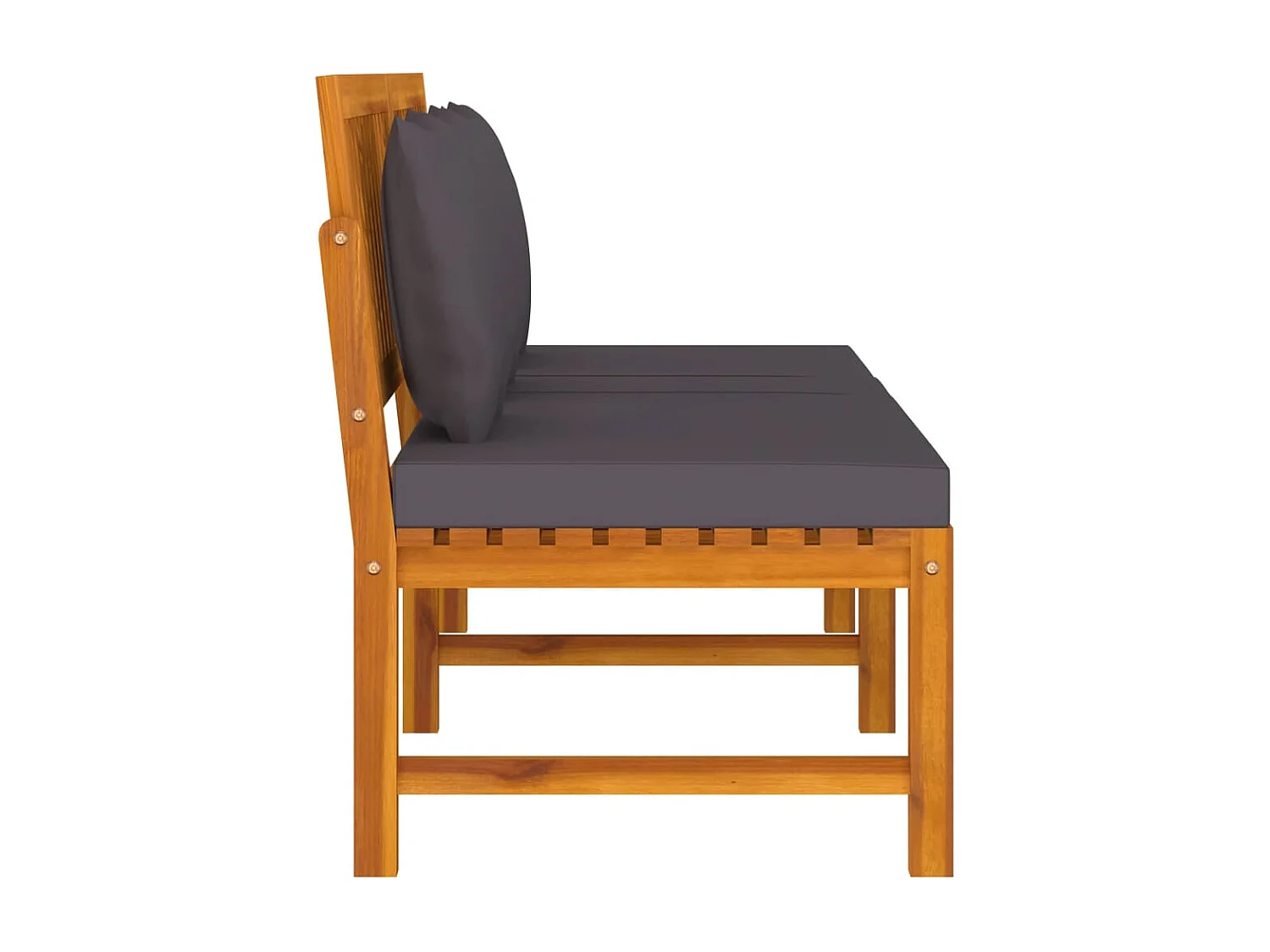 vidaxL Lit de jour avec coussin gris 200x60x75 Bois d'acacia solide