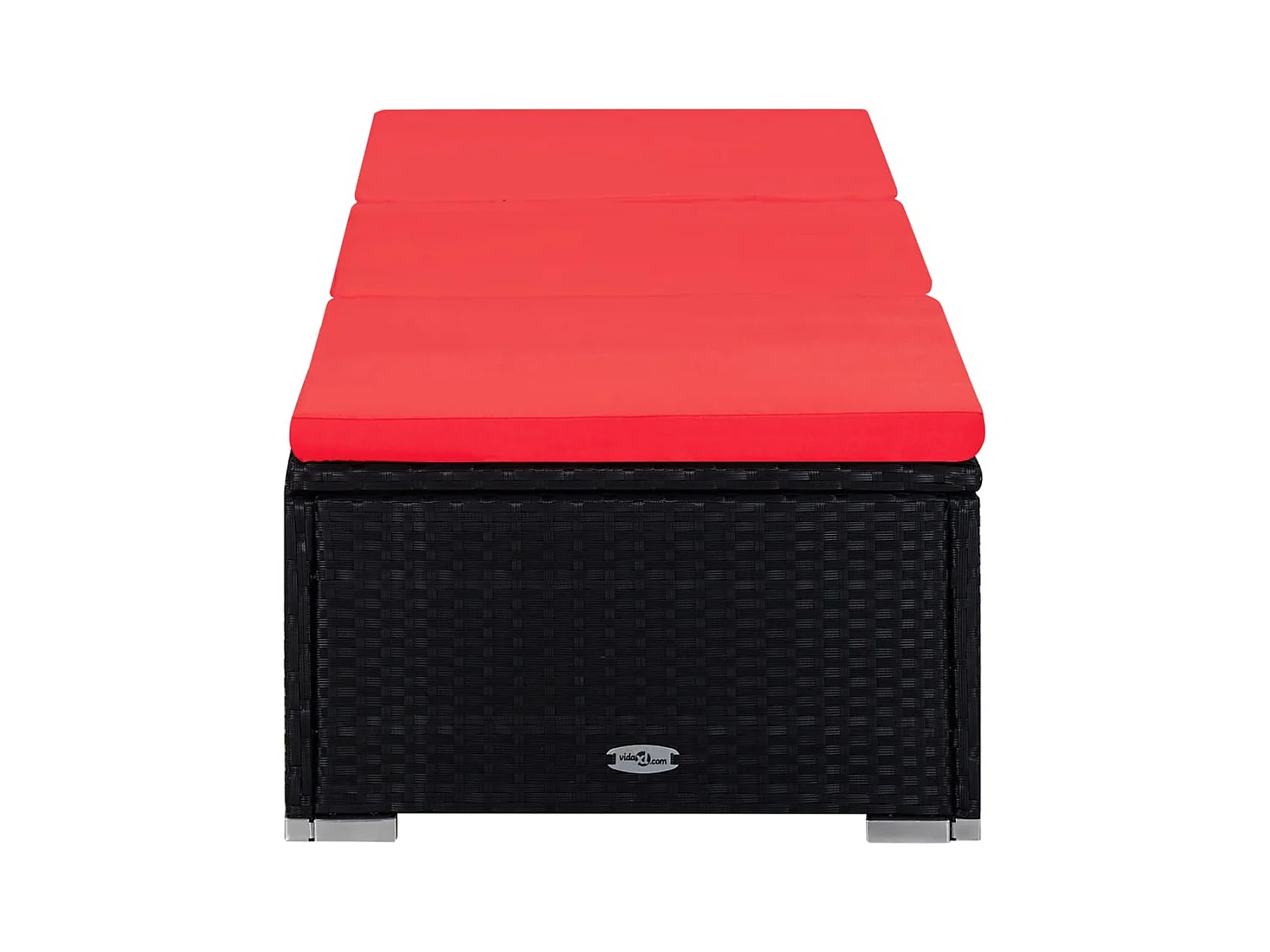 Chaises longues de jardin table à thé 3 pcs Résine tressée Noir 3