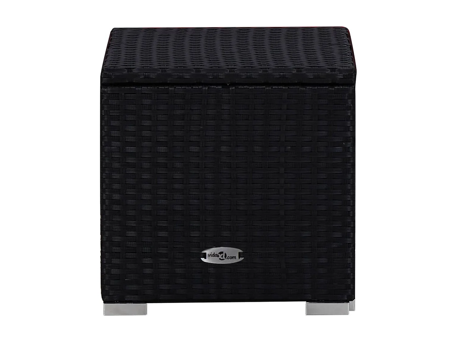 Chaises longues de jardin table à thé 3 pcs Résine tressée Noir 3