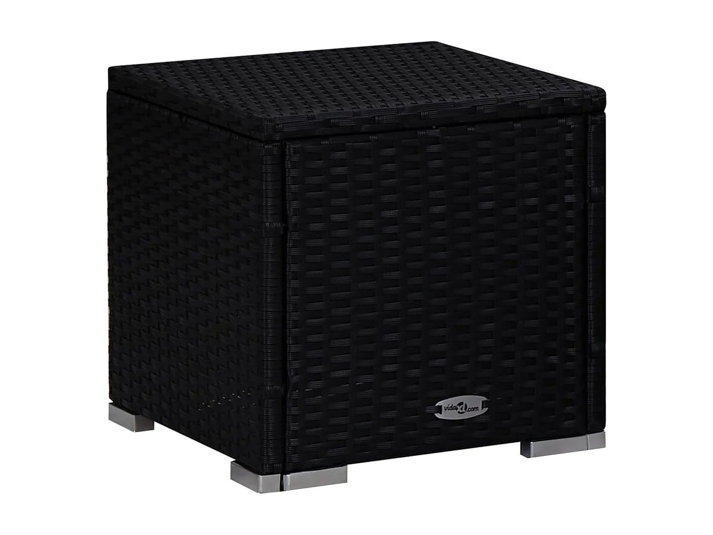 Chaises longues de jardin table à thé 3 pcs Résine tressée Noir 3