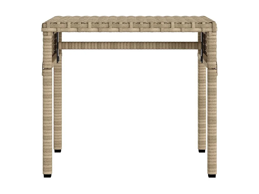 Chaise longue avec auvent et table beige résine tressée