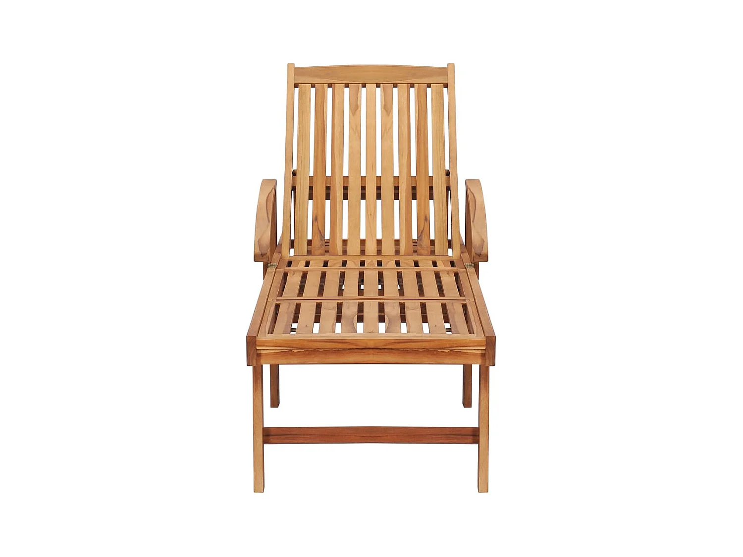 Chaise longue avec table et coussin Bois de teck solide 2