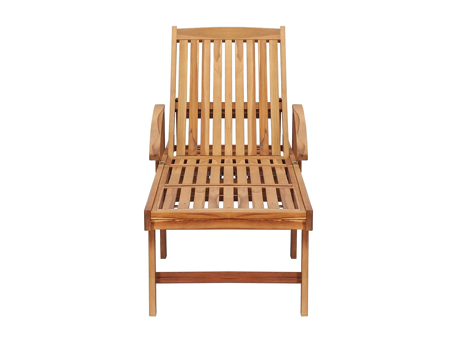 Chaise longue avec table et coussin Bois de teck solide 2