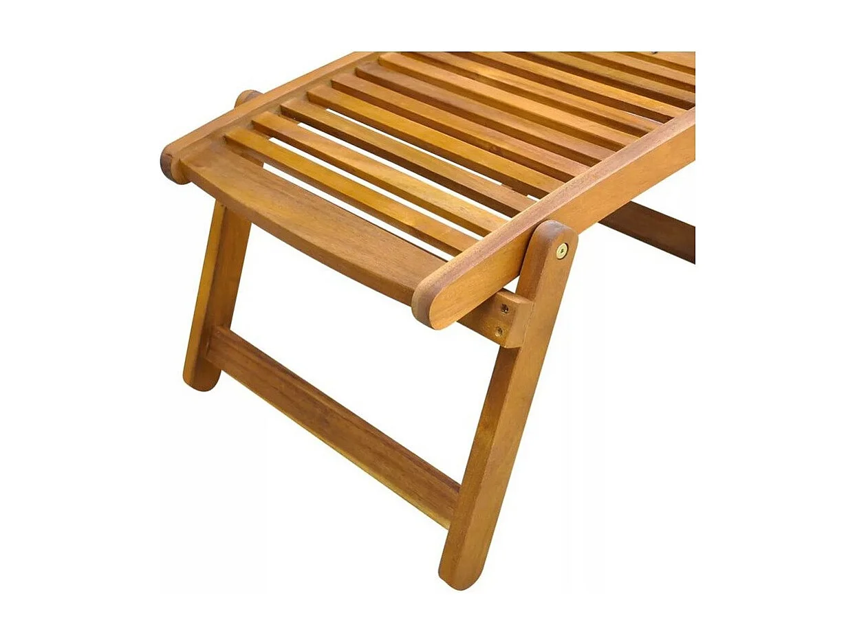 Chaise longue de jardin pliable acacia massif foncé Sikash