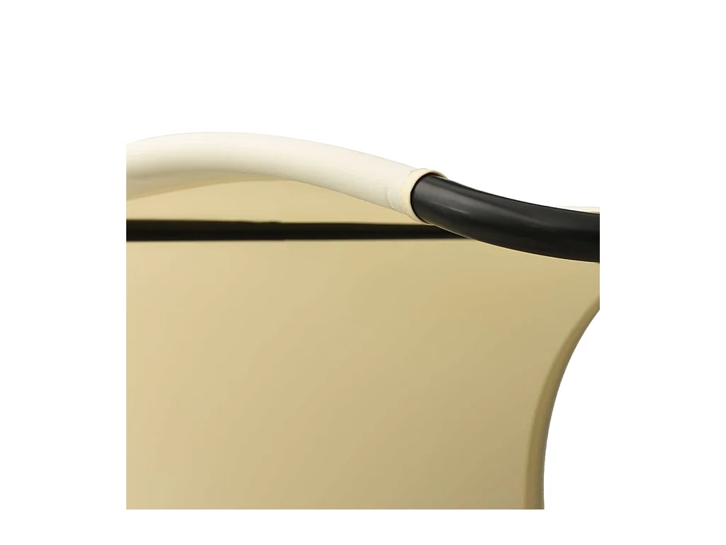 Chaise longue double avec auvent Textilène Noir et crème