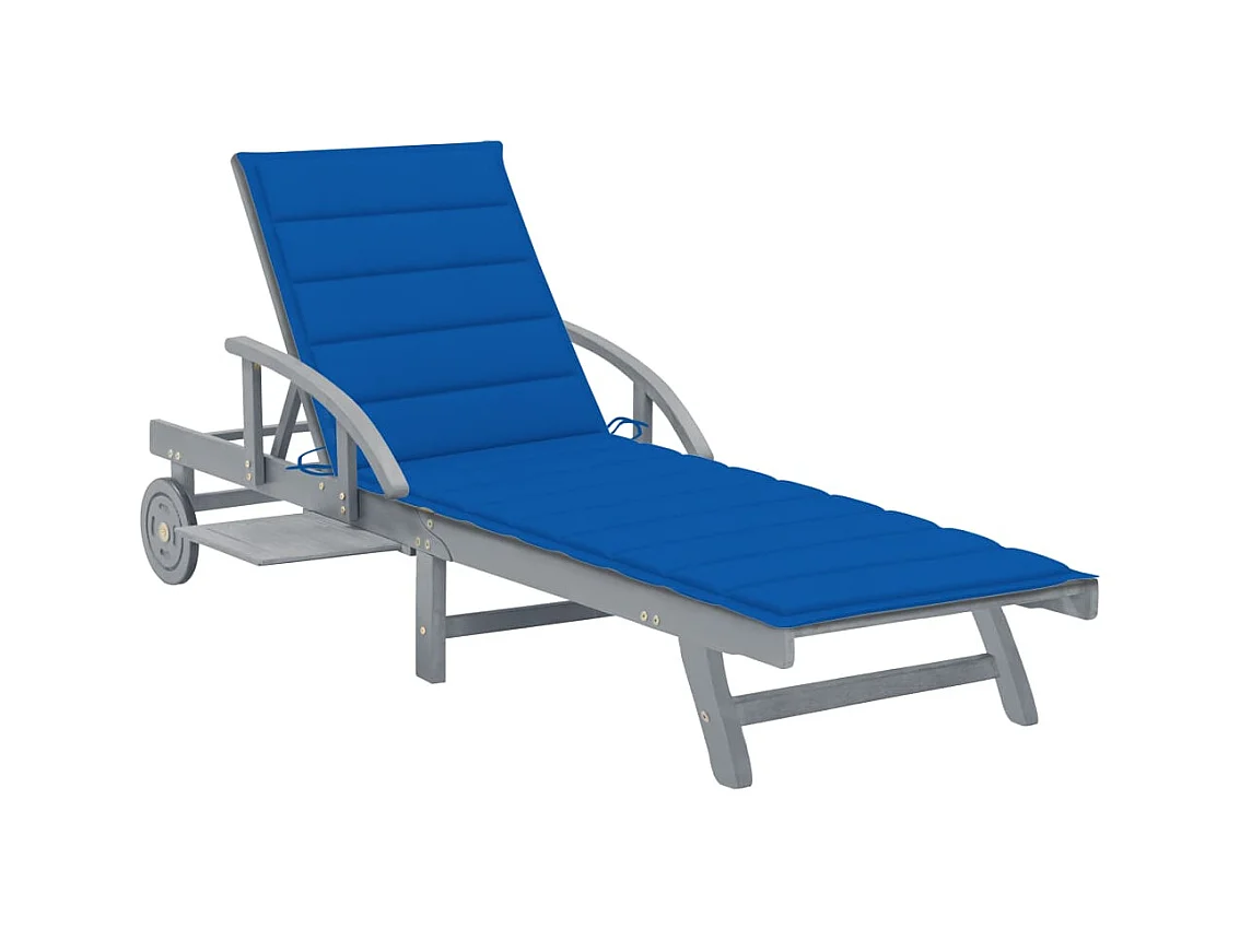 Chaise longue de jardin avec coussin Bois d'acacia solide 58