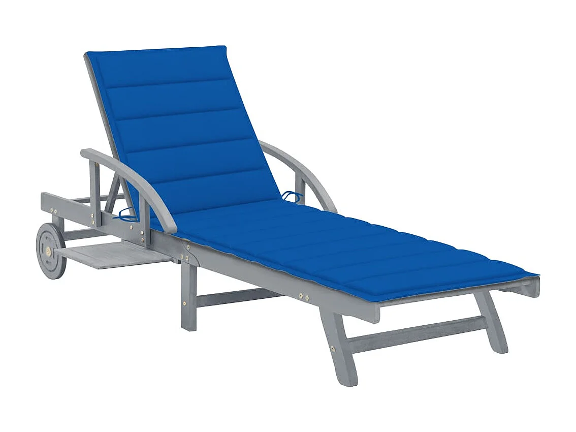 Chaise longue de jardin avec coussin Bois d'acacia solide 58