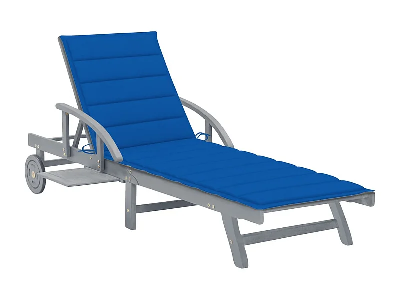 Chaise longue de jardin avec coussin Bois d'acacia solide 58