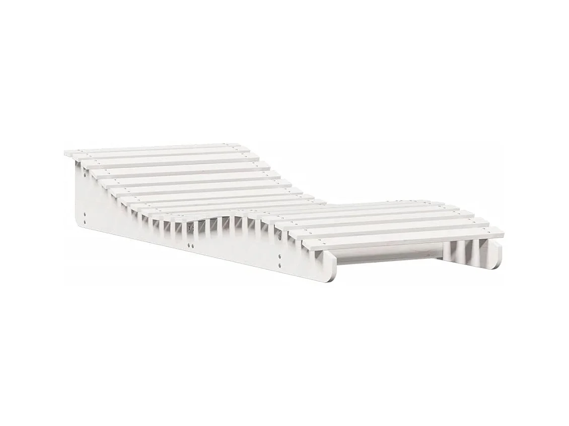 Chaise longue blanc 205x80x31,5 bois massif de pin