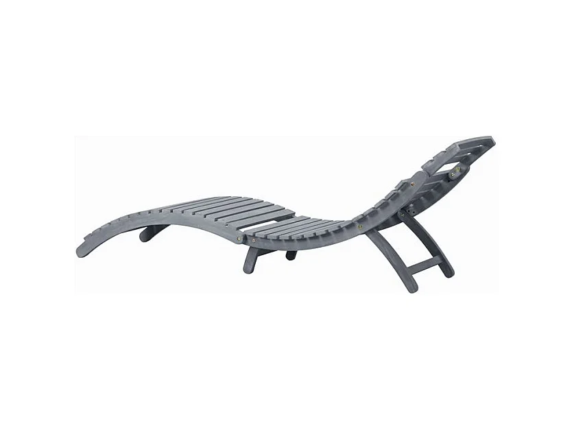 Chaise longue avec coussin Gris Bois d'acacia solide