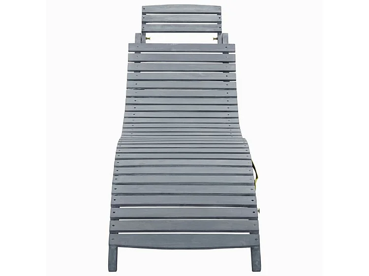 Chaise longue avec coussin Gris Bois d'acacia solide