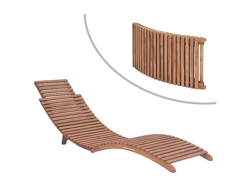 Chaise longue pliable Bois de teck solide