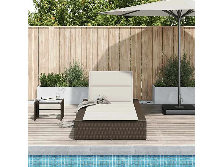 Transat avec coussin flottant marron résine tressée