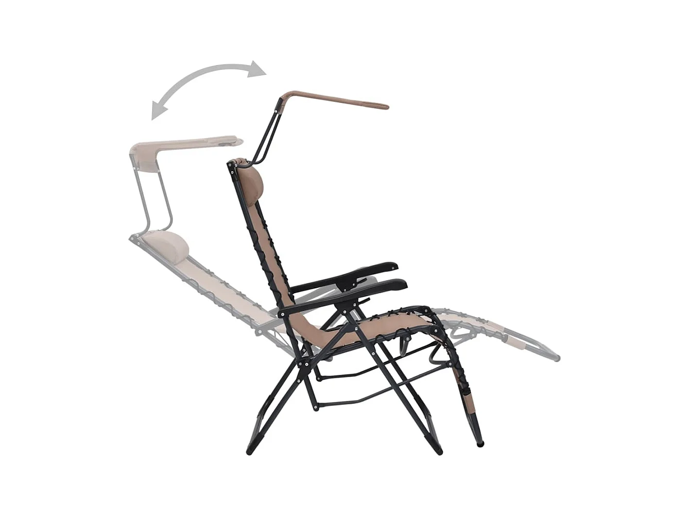 Chaise pliable de terrasse Textilène Taupe