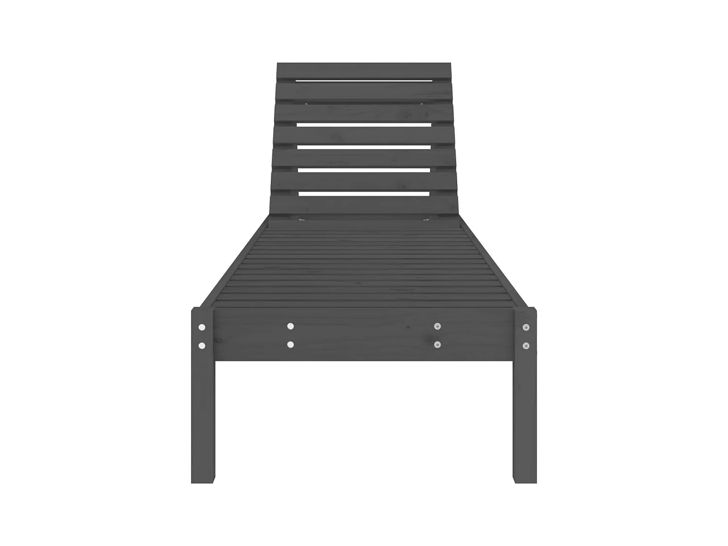 Chaise longue gris 199,5x60x74 bois massif de pin
