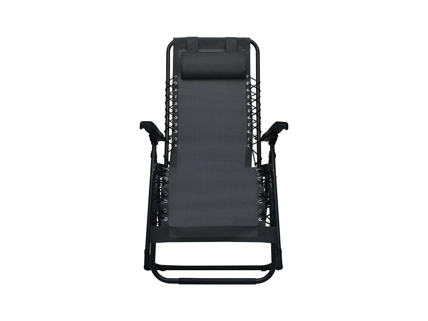 Chaise pliable de terrasse Noir Textilène