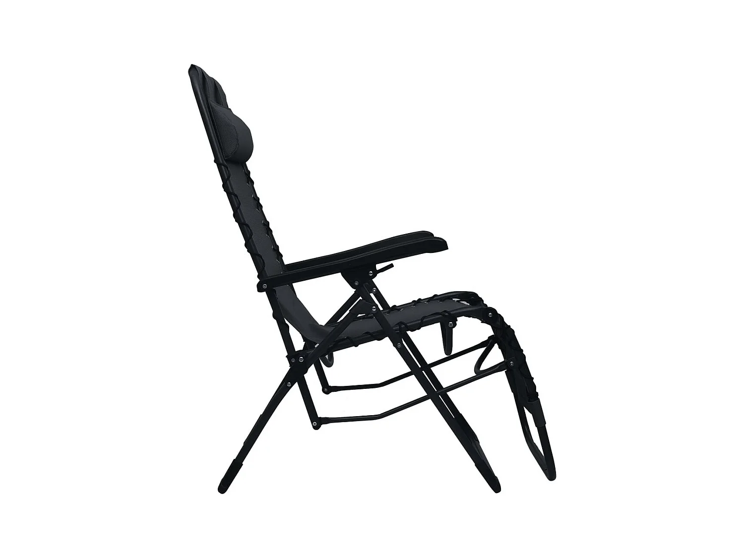 Chaise pliable de terrasse Noir Textilène