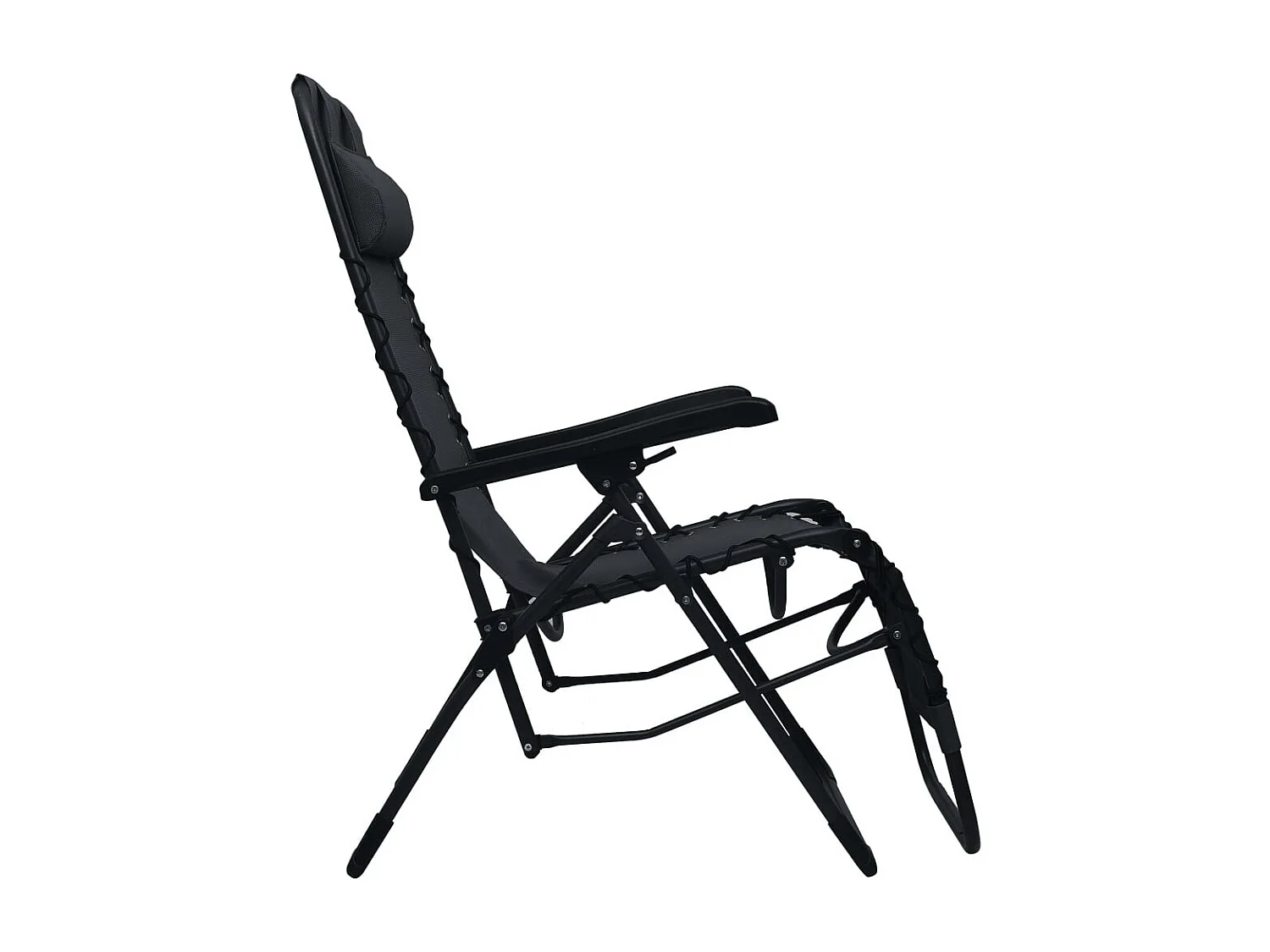 Chaise pliable de terrasse Noir Textilène