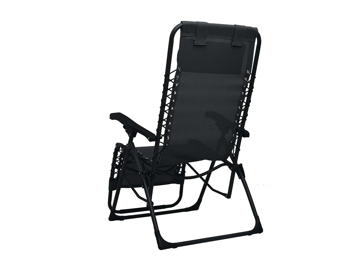 Chaise pliable de terrasse Noir Textilène