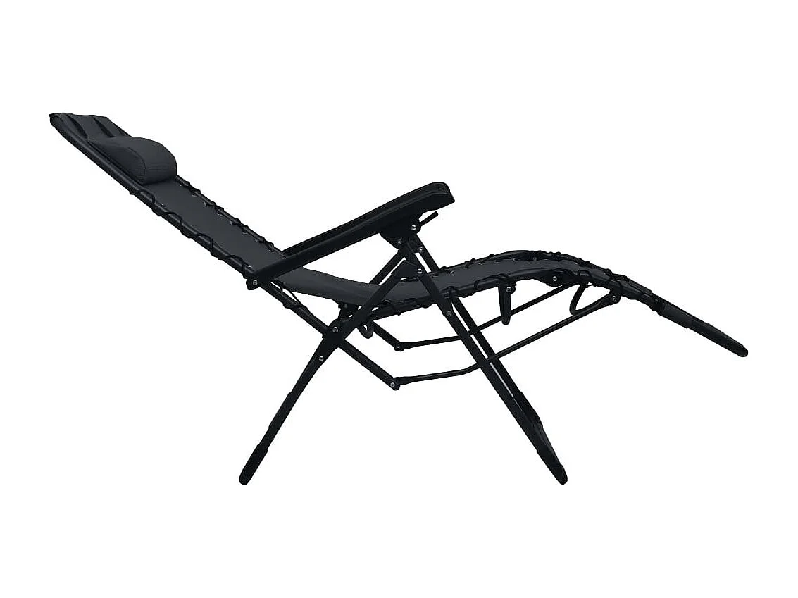 Chaise pliable de terrasse Noir Textilène