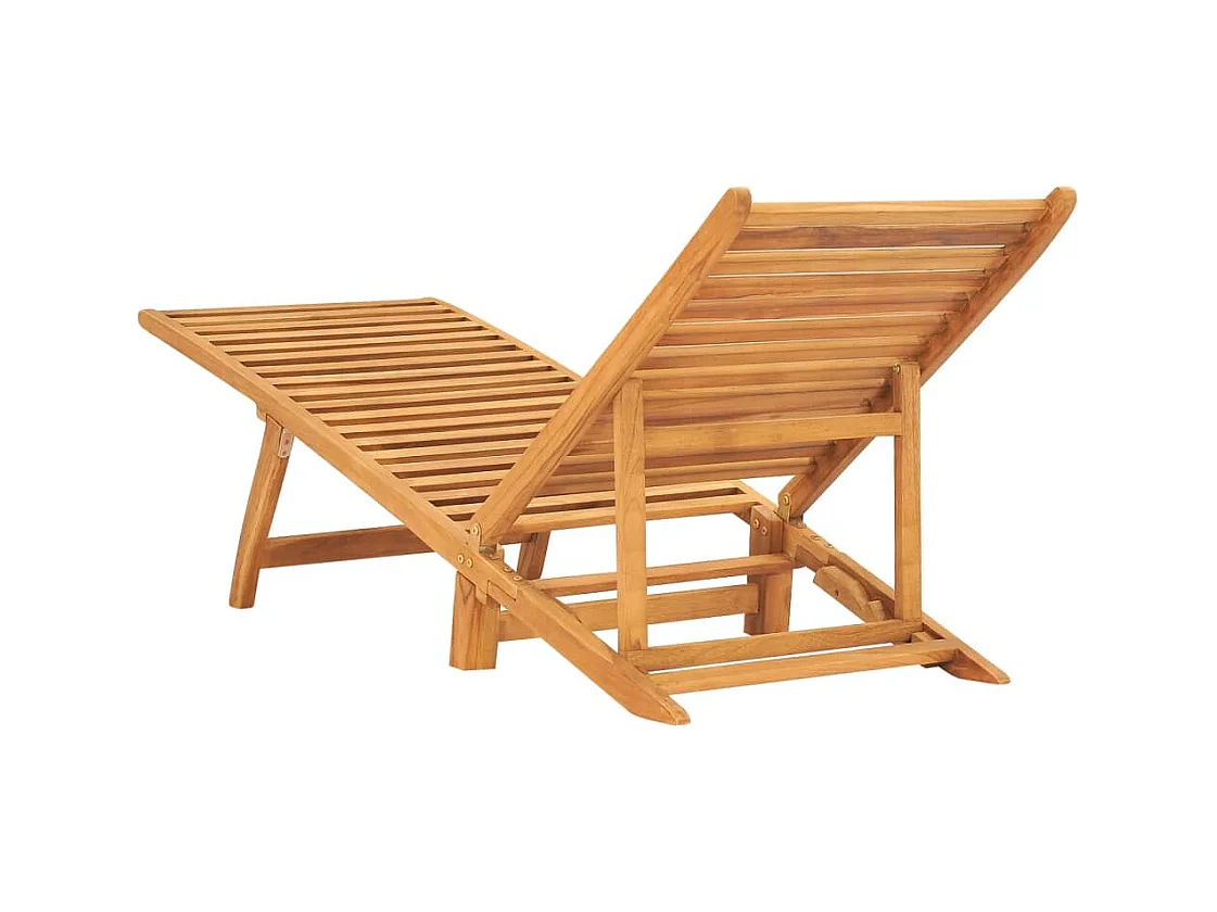 Chaise longue Bois de teck solide 4