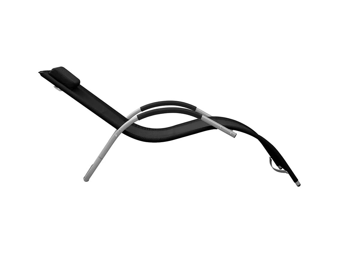 Chaise longue Textilène Noir et gris 2