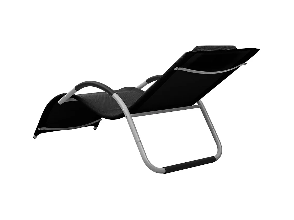 Chaise longue Textilène Noir et gris 2