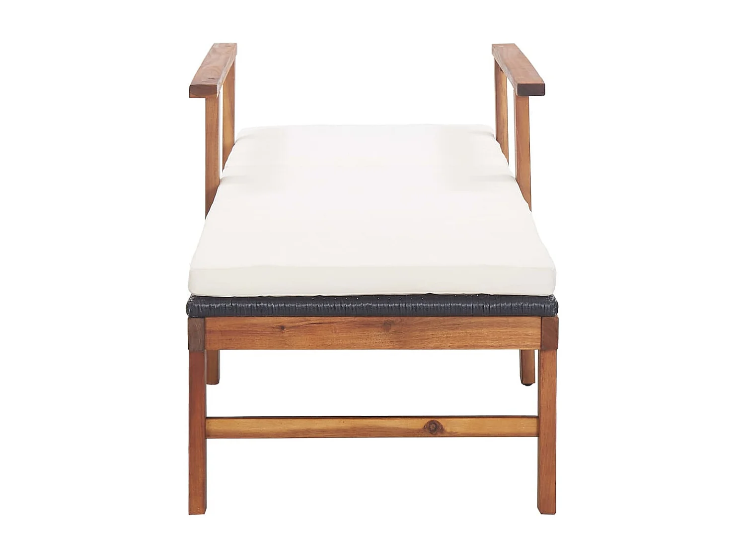 Chaise longue et coussin Résine tressée et bois d'acacia Gris