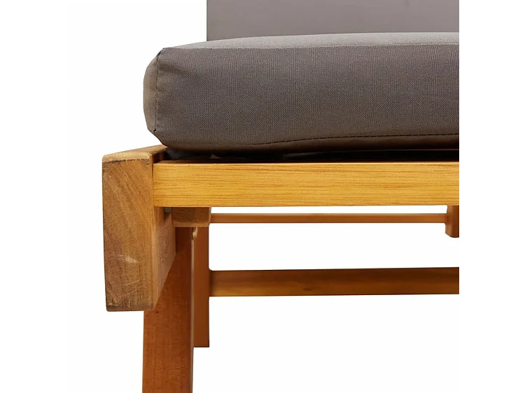 Chaise longue avec coussin et table bois d'acacia massif