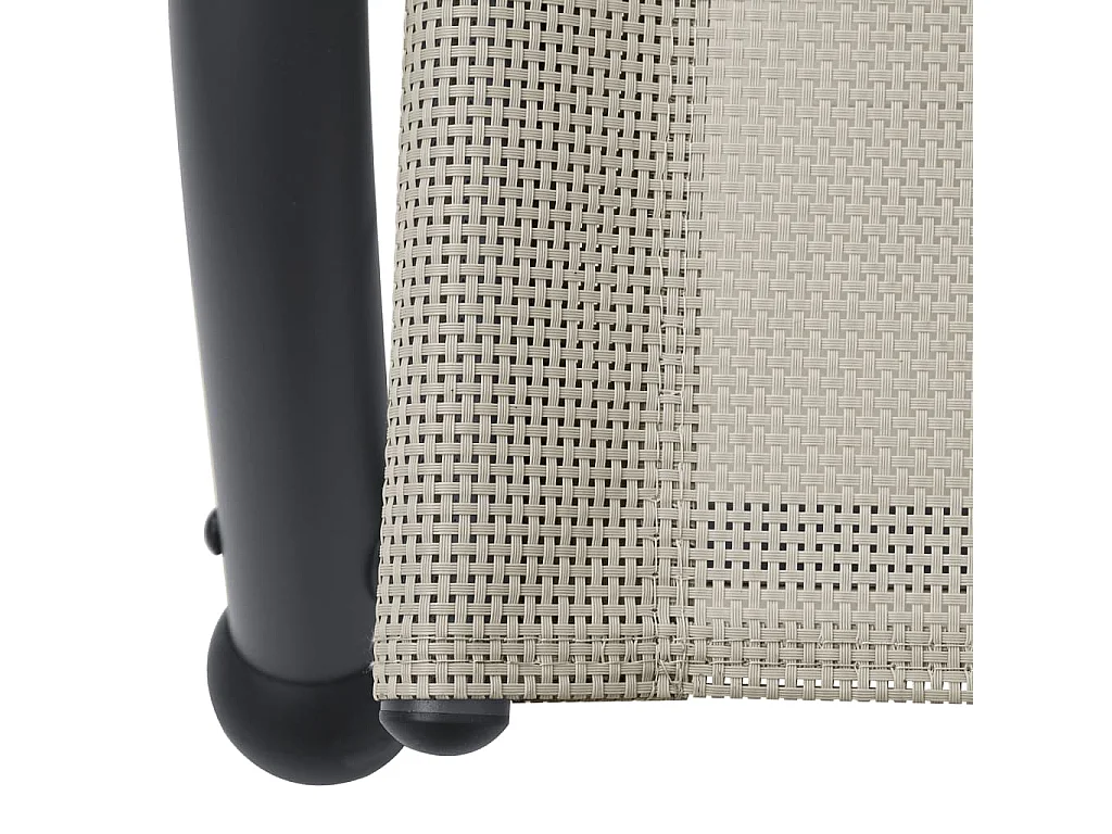 Chaise longue double avec auvent Textilène Crème