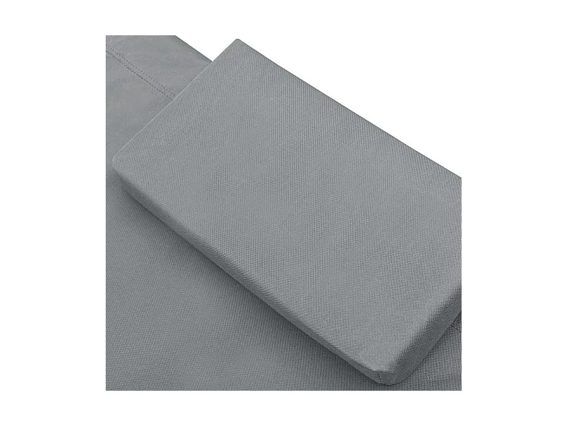 Lit de jardin 2 places polyester gris et métal noir Motio