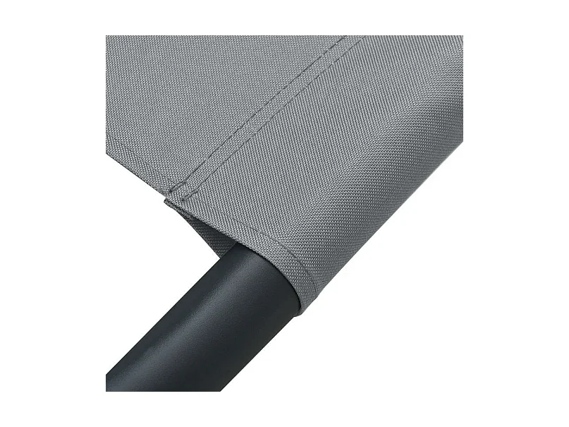 Lit de jardin 2 places polyester gris et métal noir Motio