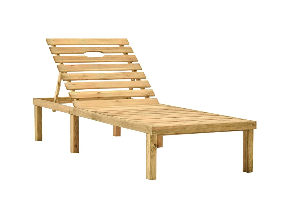 Chaise longue de jardin avec table Bois de pin imprégné