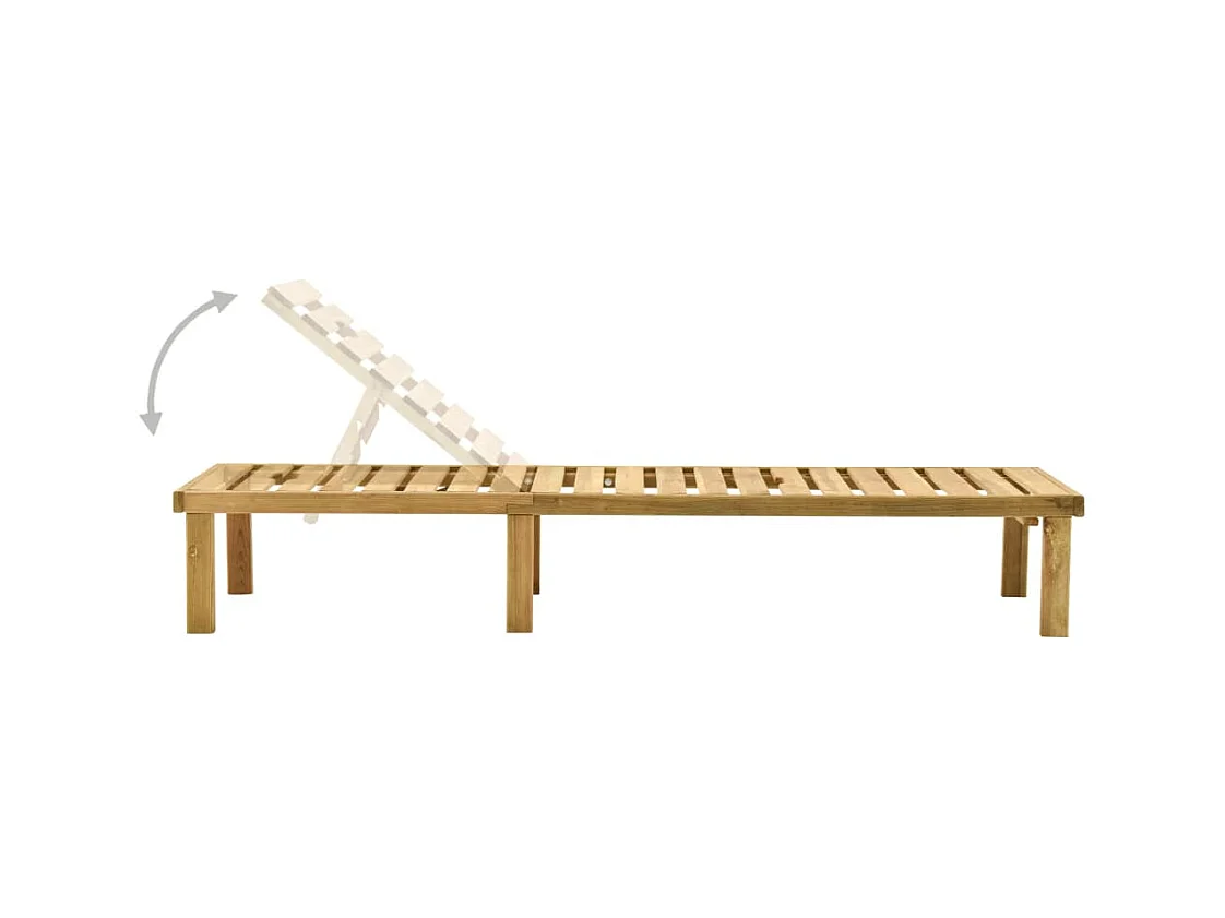 Chaise longue de jardin avec table Bois de pin imprégné