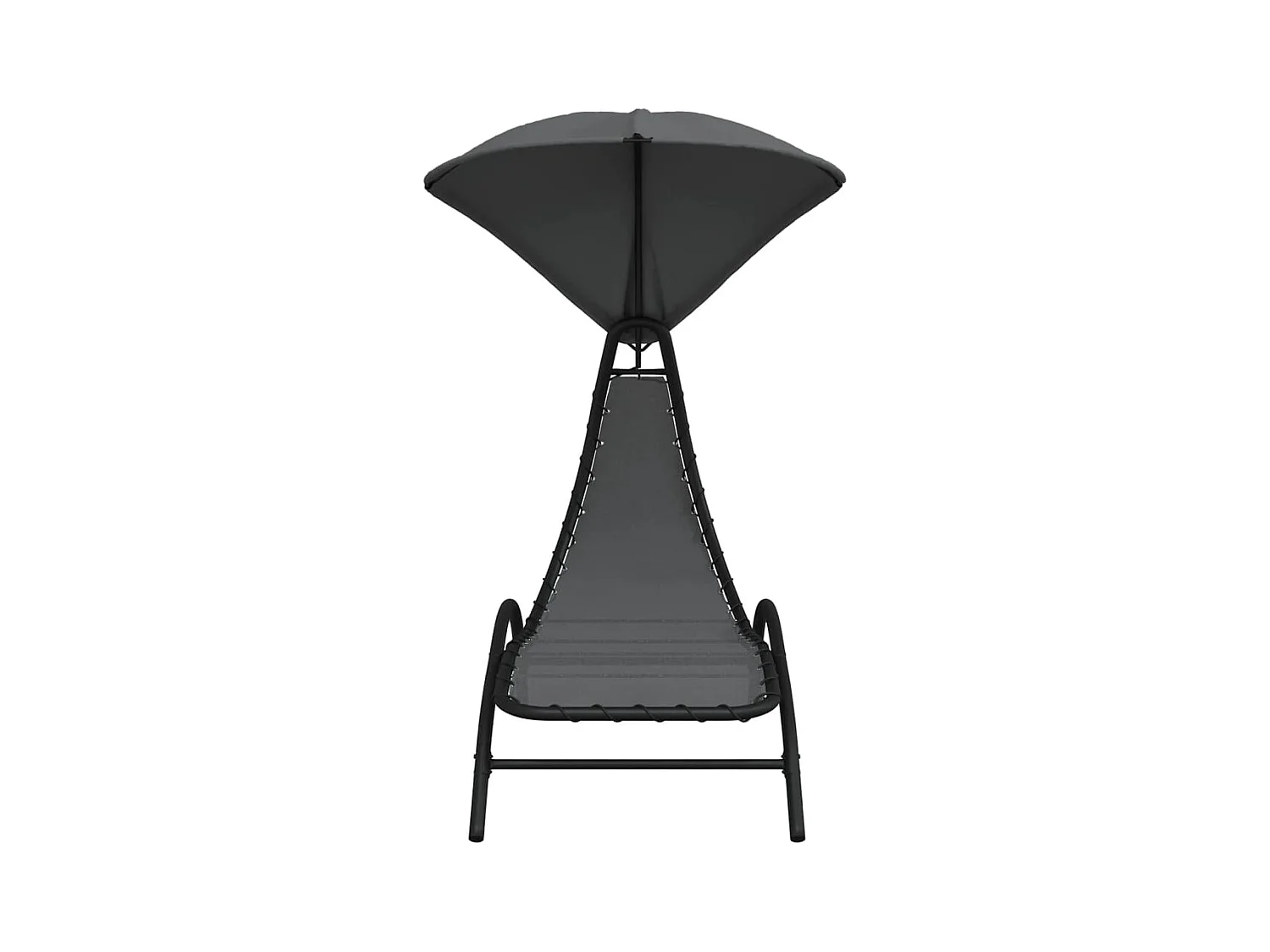 Chaise longue et auvent gris foncé 167x80x195 tissu et acier