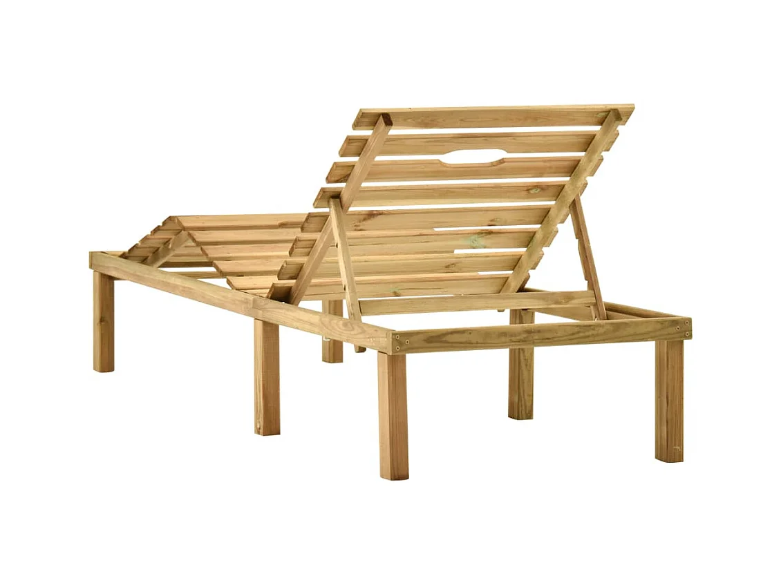 Chaise longue de jardin avec table Bois de pin imprégné 2