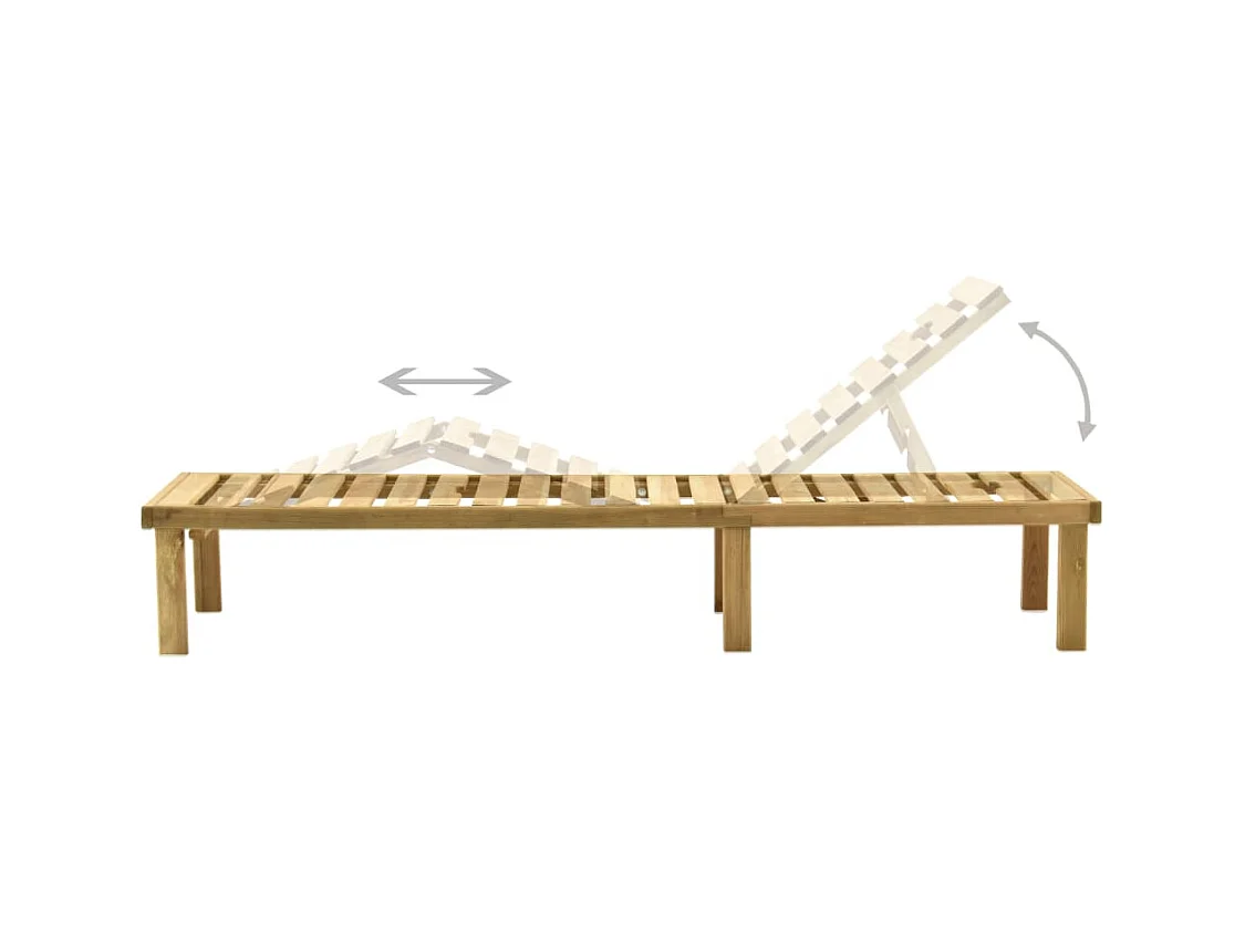 Chaise longue de jardin avec table Bois de pin imprégné 2