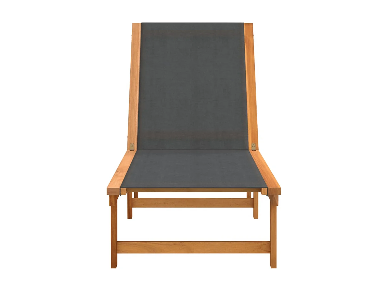 Chaises longues 2 pcs noir bois d'acacia solide et textilène