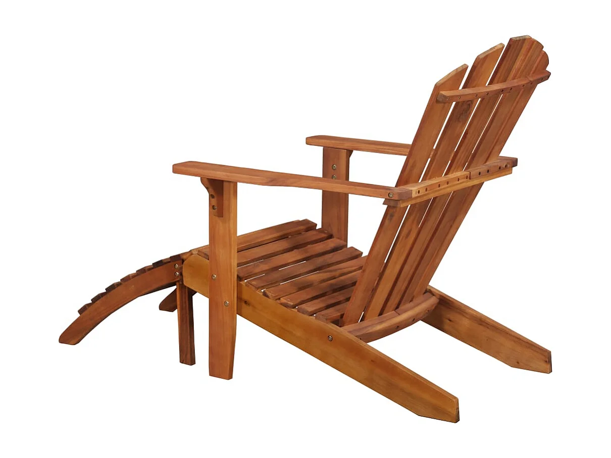 Chaise de jardin Adirondack et repose-pied Bois d'acacia massif