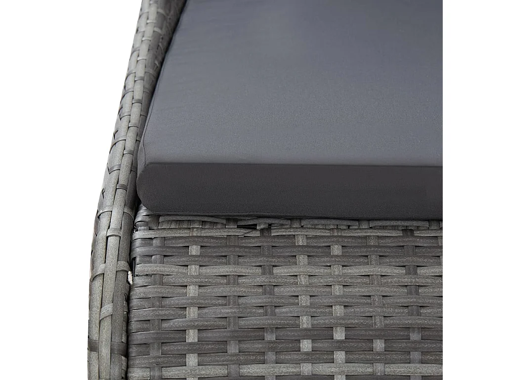 Lit de jardin Gris 200x139 Résine tressée