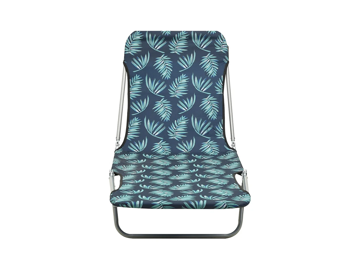Chaises longues pliables 2 pcs Acier et tissu Motif de feuilles
