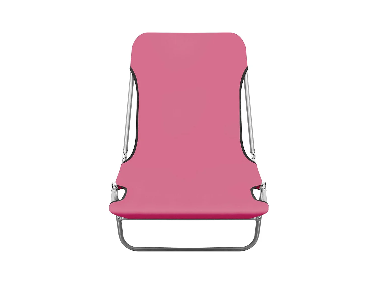 Chaises longues pliables 2 pcs Acier et tissu Rose