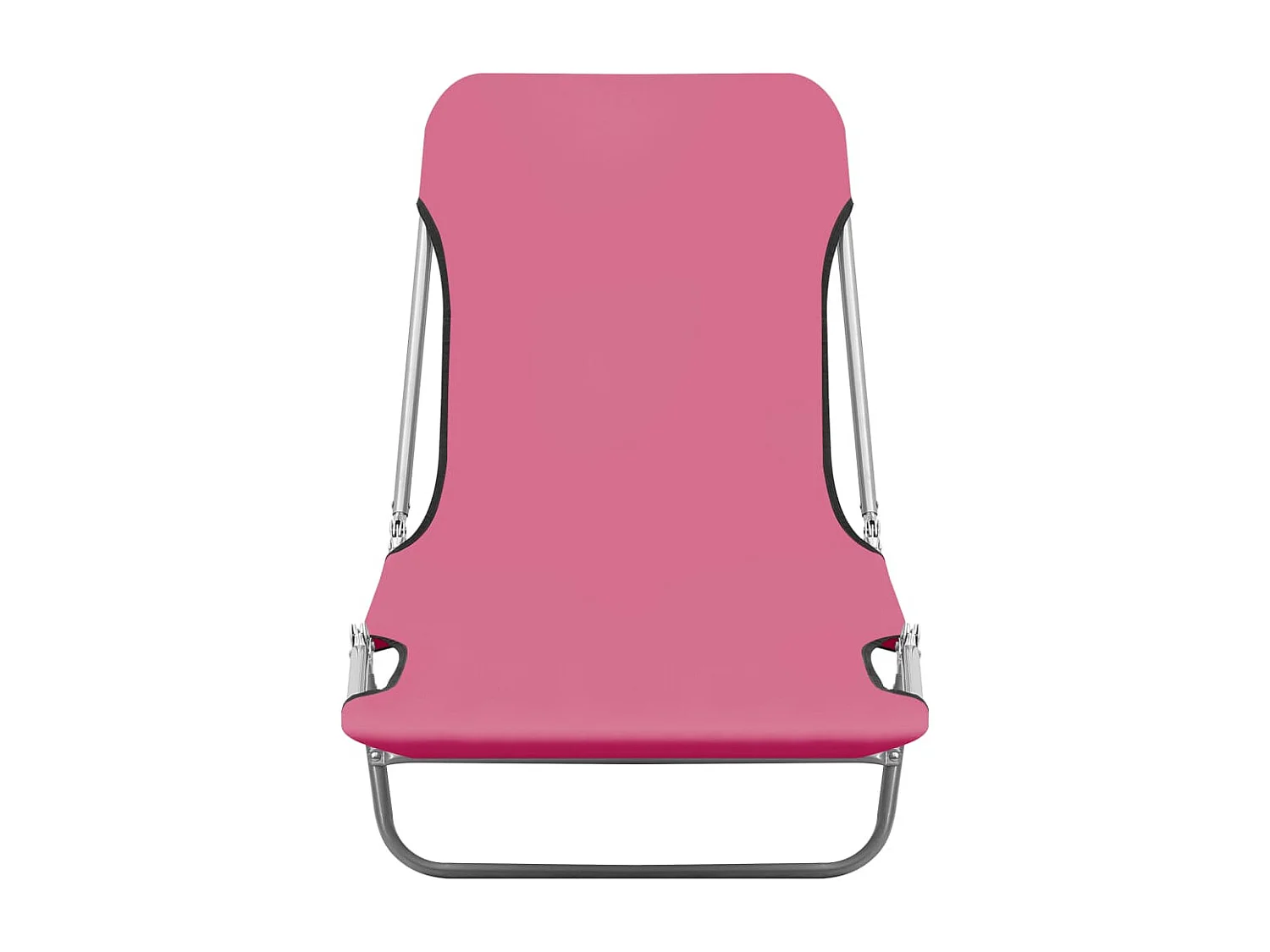 Chaises longues pliables 2 pcs Acier et tissu Rose