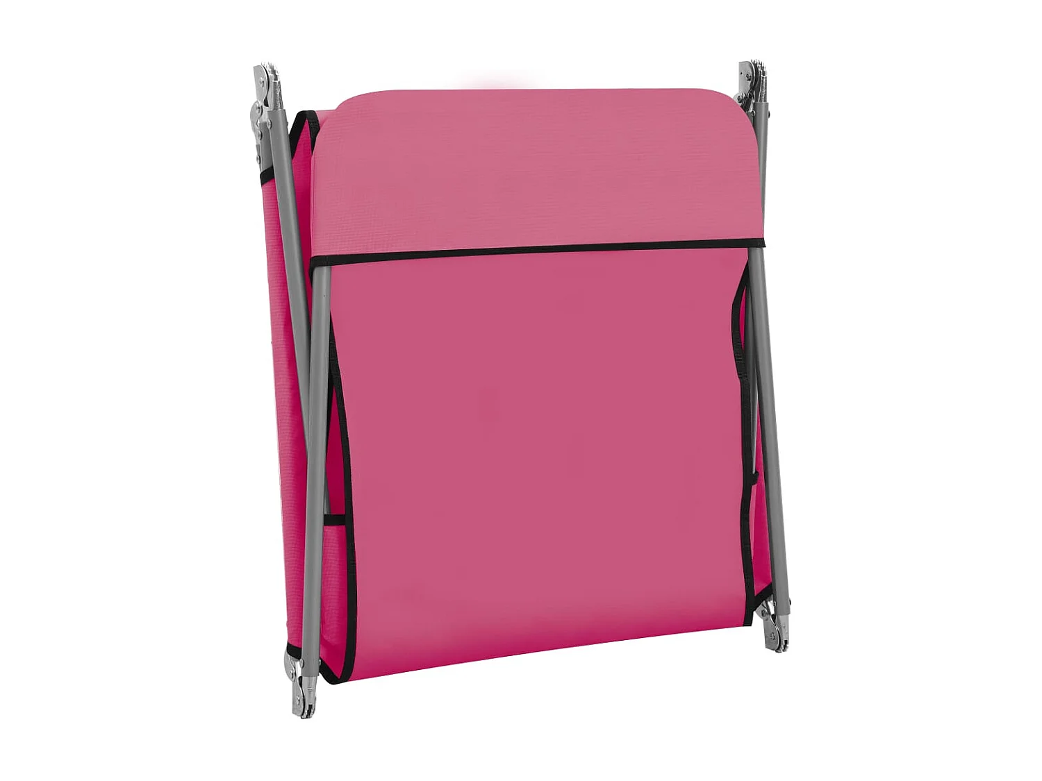 Chaises longues pliables 2 pcs Acier et tissu Rose