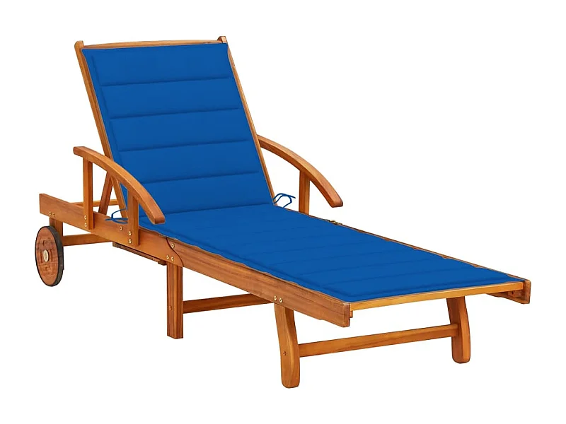 Chaise longue de jardin avec coussin Bois d'acacia solide 28
