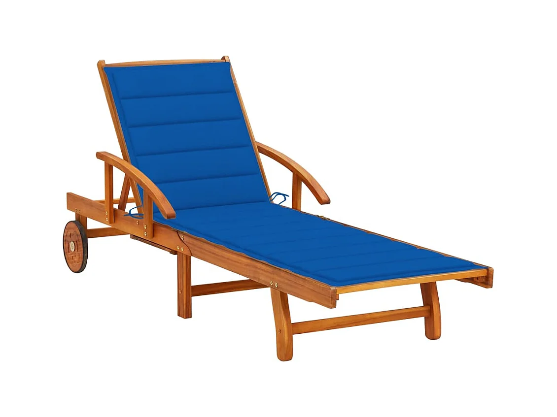 Chaise longue de jardin avec coussin Bois d'acacia solide 28