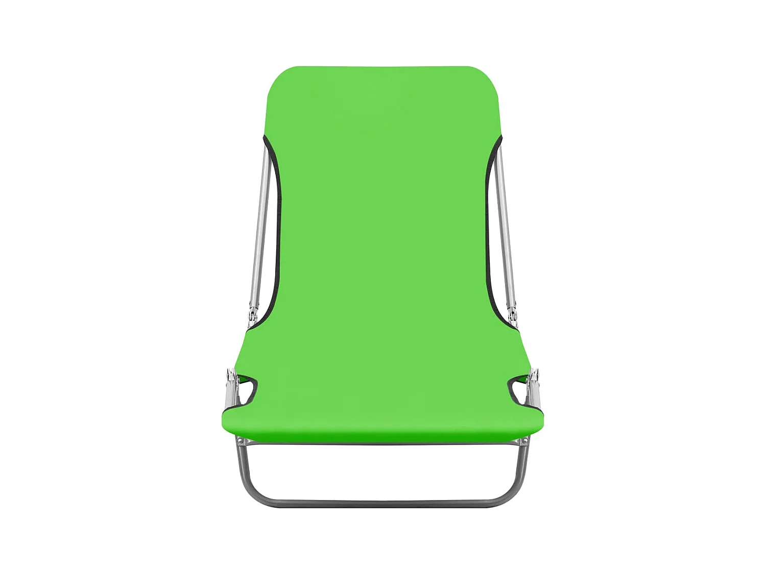 Chaises longues pliables 2 pcs Acier et tissu Vert