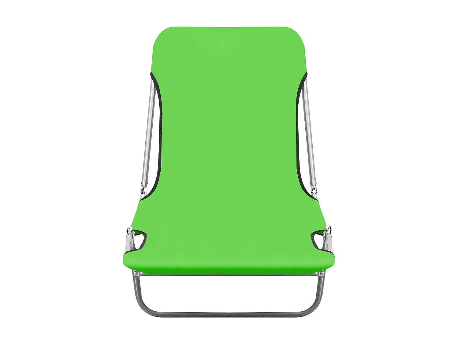 Chaises longues pliables 2 pcs Acier et tissu Vert