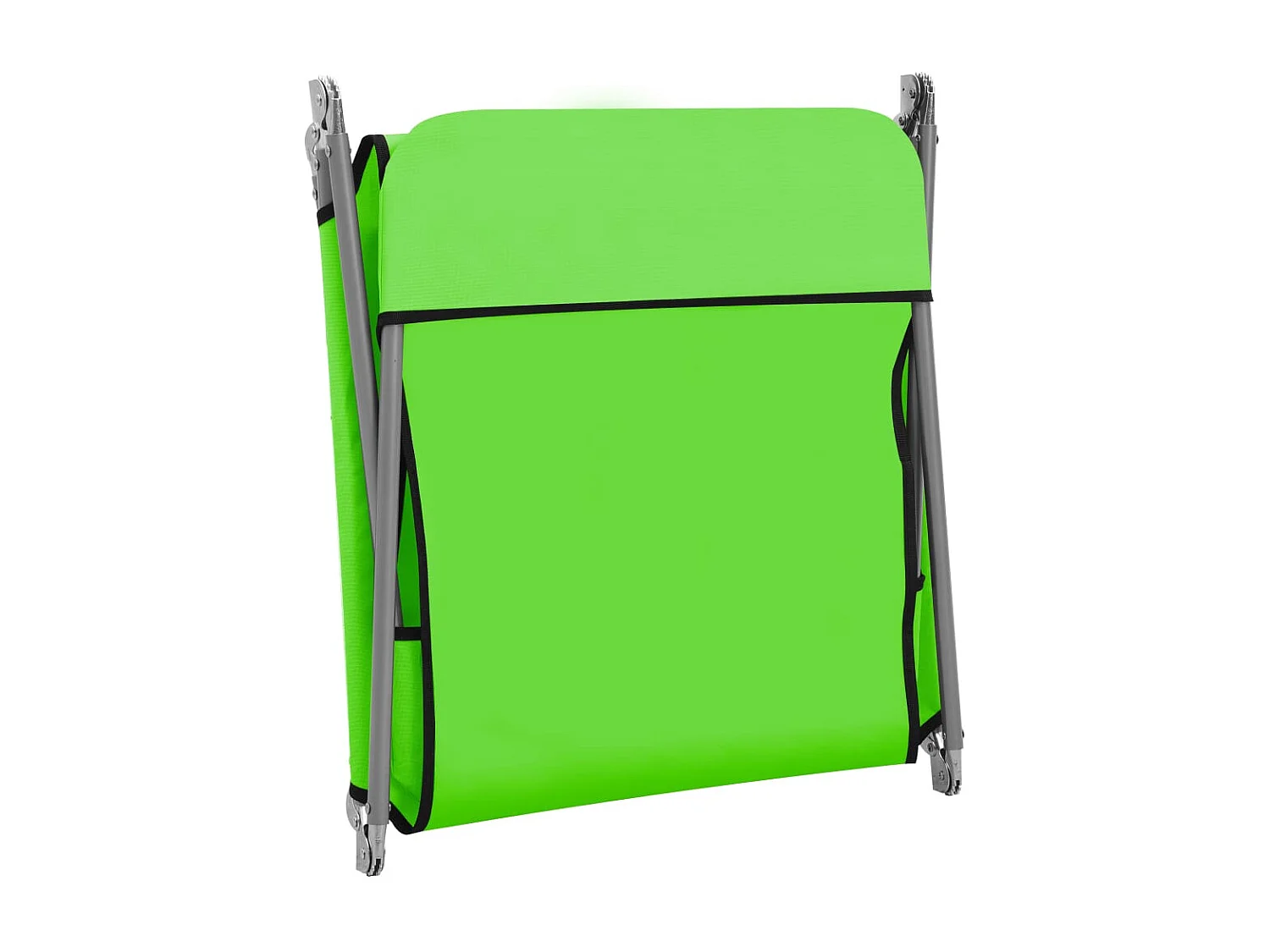 Chaises longues pliables 2 pcs Acier et tissu Vert