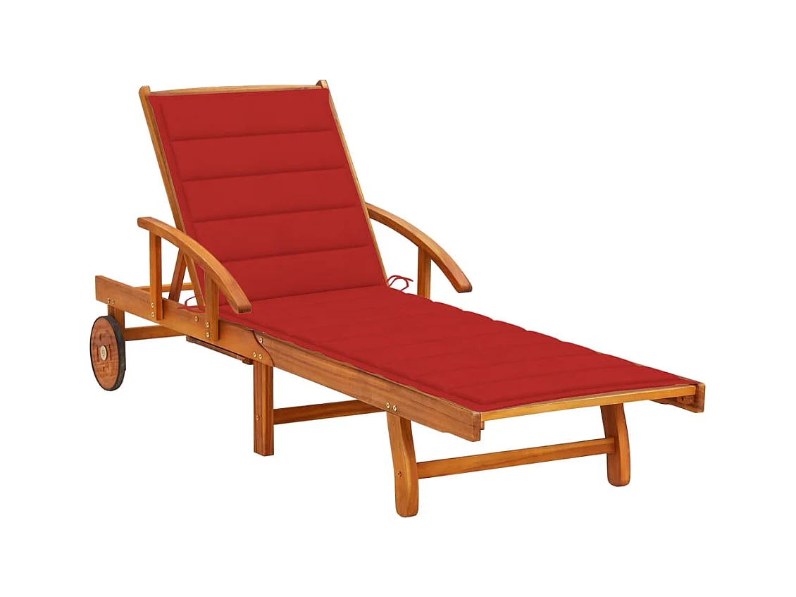 Chaise longue de jardin avec coussin Bois d'acacia solide 55